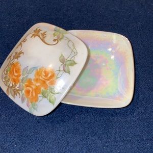 Hand Painted Porcelain Rose Design Box